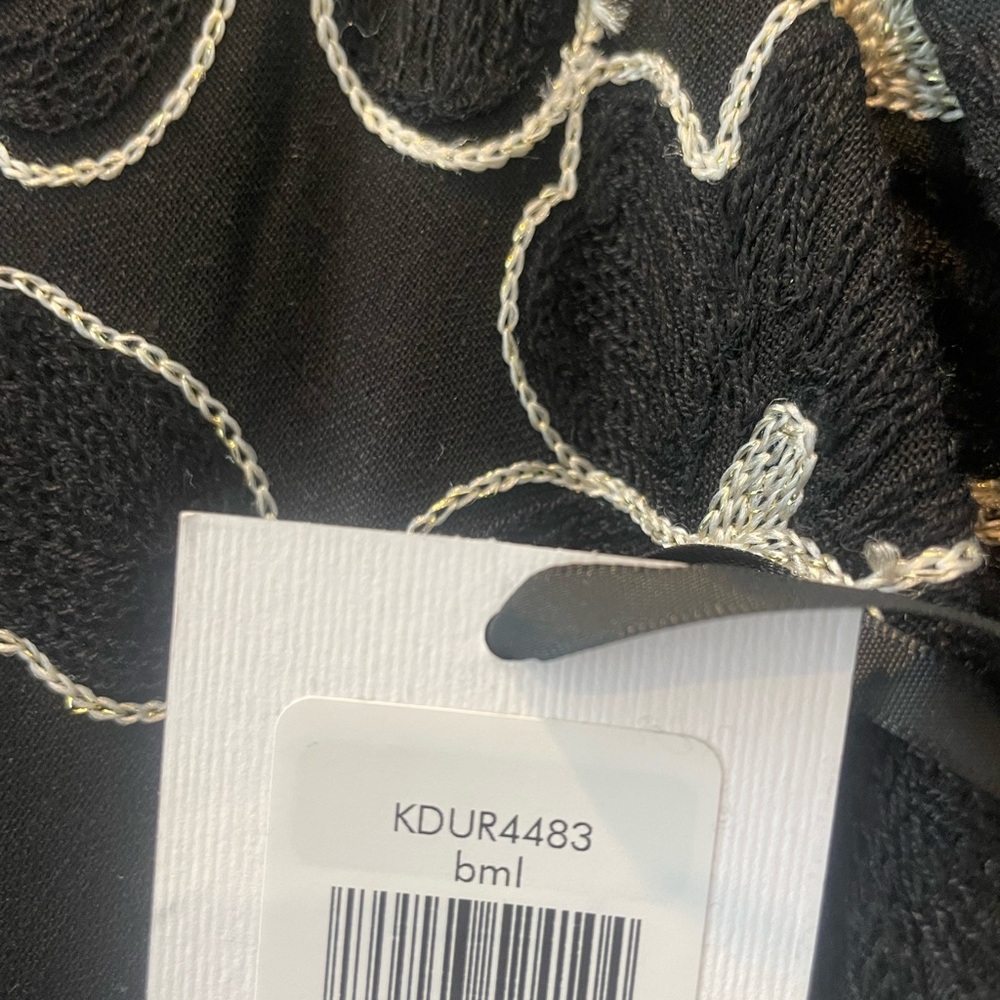 Kensie Black and White Floral Midi Dress - Picture 6 of 6